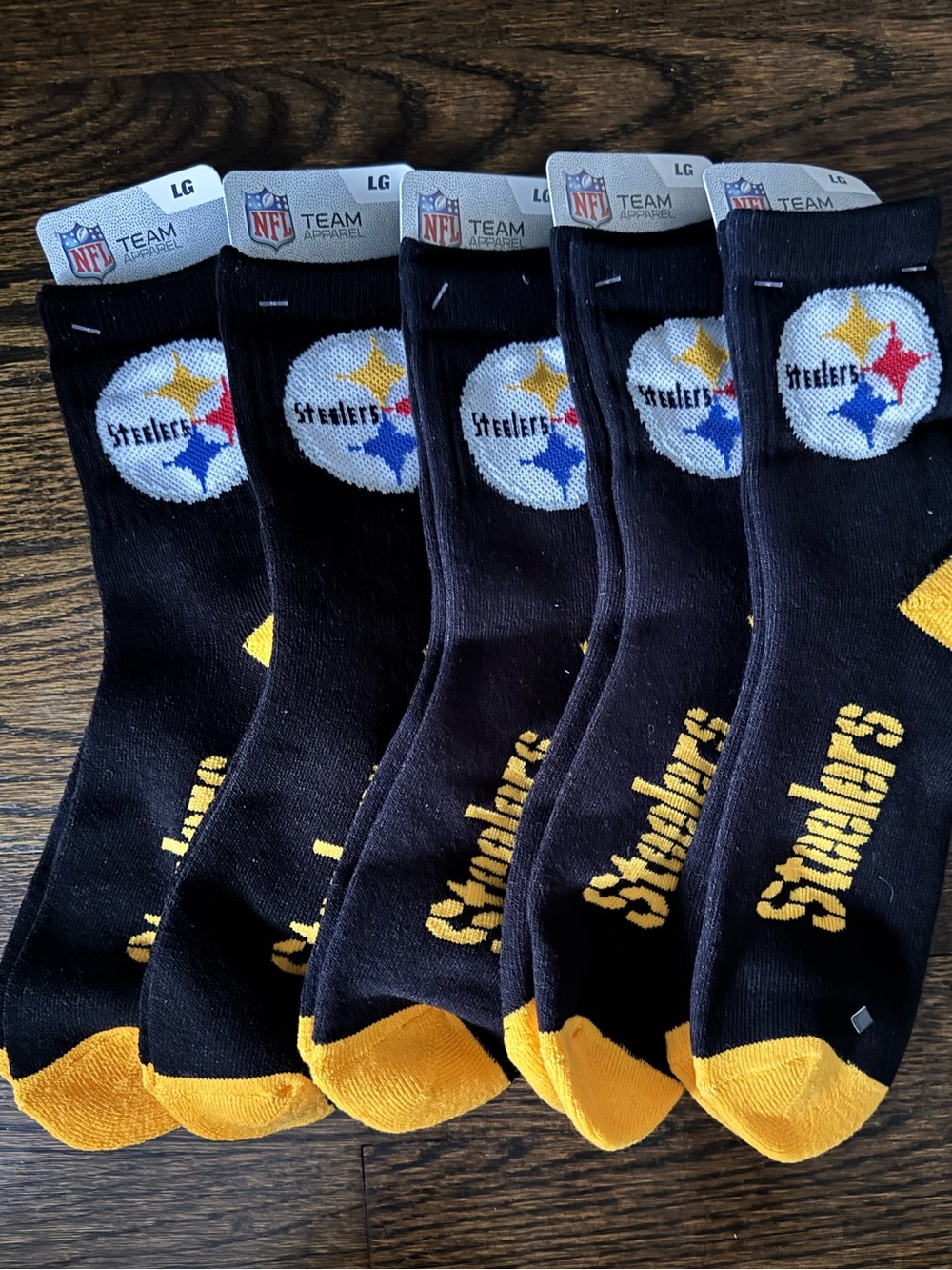 NFL Pittsburgh Steelers Crew Socks (5-Pack) - Large